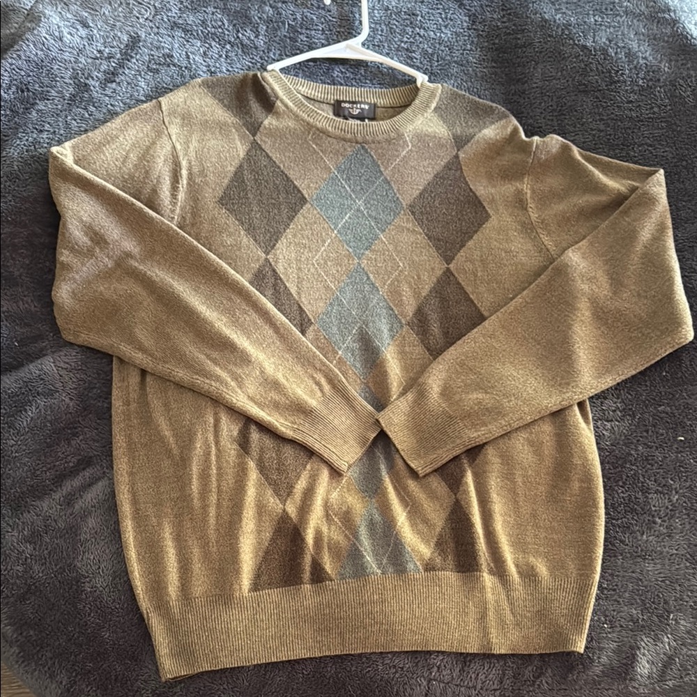 Dockers Brown Argyle Sweater Size L